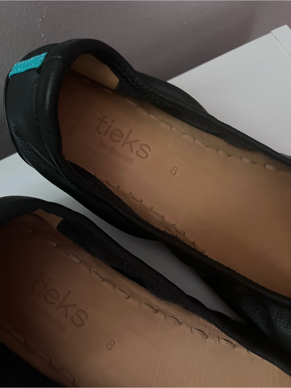 Tieks Women's Leather Ballet Flats - Black and Taupe - Picture 3 of 4